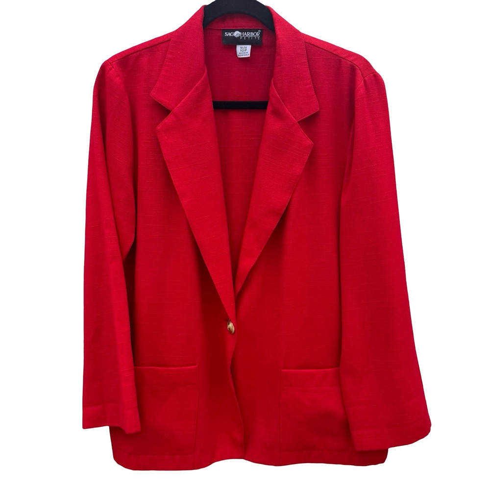 Sag Harbor‎ Vintage 80s Oversized Professional Preppy Blazer Jacket Textured 10